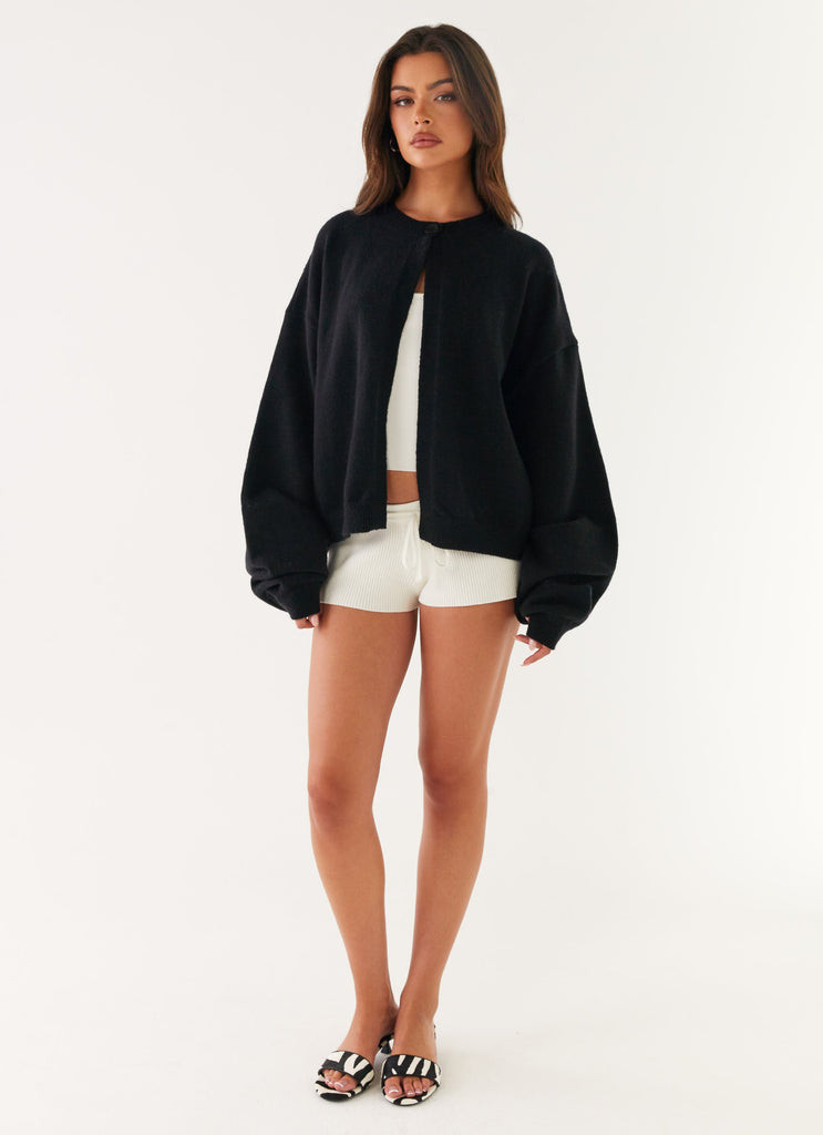 Annie One Button Cardigan - Black | Peppermayo (Global)