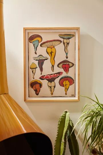 CeciTattoos Sexy Mushrooms Art Print | Urban Outfitters (US and RoW)