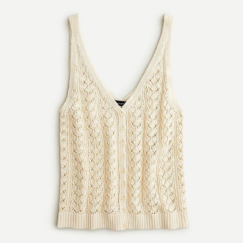 Button-up sweater tank with pointelle stitch | J.Crew US