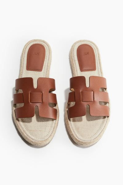 Espadrille sandals - Brown - Ladies | H&M GB | H&M (UK, MY, IN, SG, PH, TW, HK)