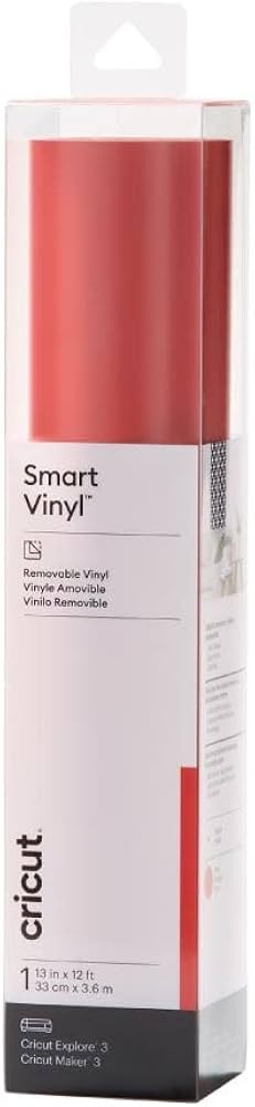 Cricut Smart Removable Vinyl (13in x 12ft, Red) for Explore and Maker 3 - Matless cutting for lon... | Amazon (US)