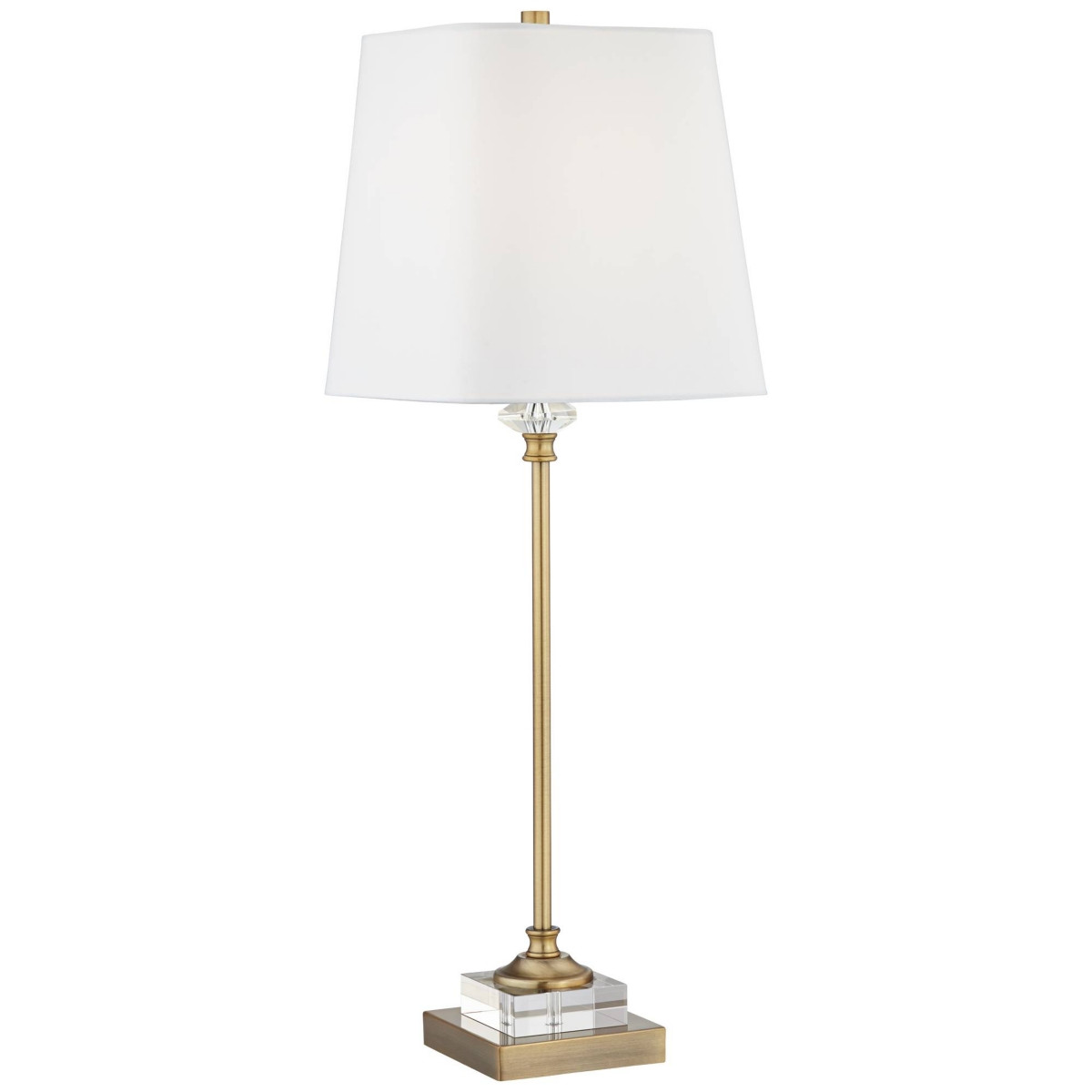 Regency Hill Julia Traditional Buffet Table Lamp 29 1/2" Tall Gold Crystal with Table Top Dimmer Fabric Tapered Drum Shade for Living Room Dining | Macy's