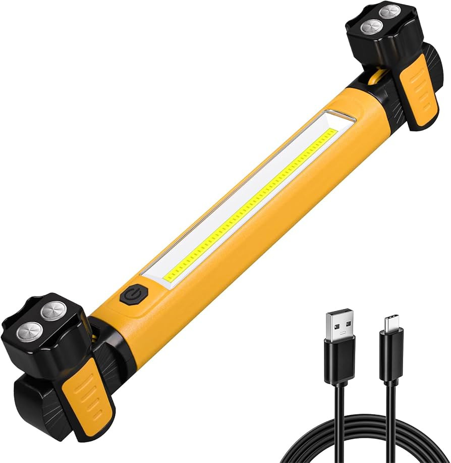 Work Light, 2500LM Bright LED Work Lights, 5200mAh Rechargeable Magnetic Underhood Work Light Bar... | Amazon (US)