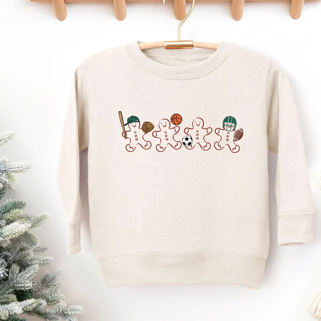 Sporty Gingerbread Men Christmas Shirt for Boys Christmas Baseball Sweatshirt Baby Holiday Sports... | Etsy (US)