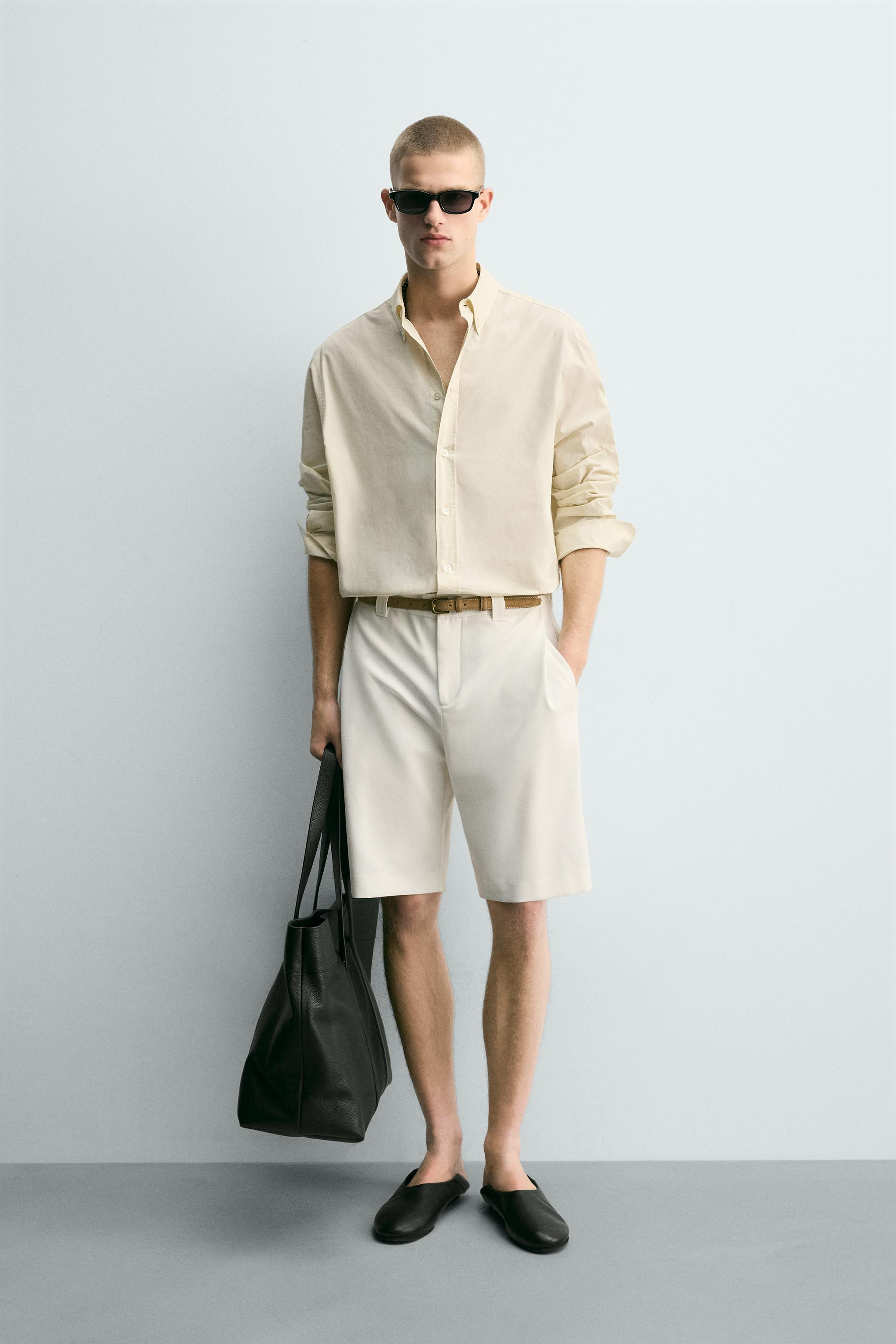 RELAXED FIT BERMUDA SHORTS WITH SIDE PLEATS | Zara UK