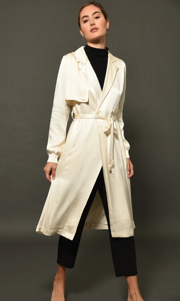 Felipa Drapey Trench Coat | Greylin Collection | Women's Luxury Fashion Clothing 