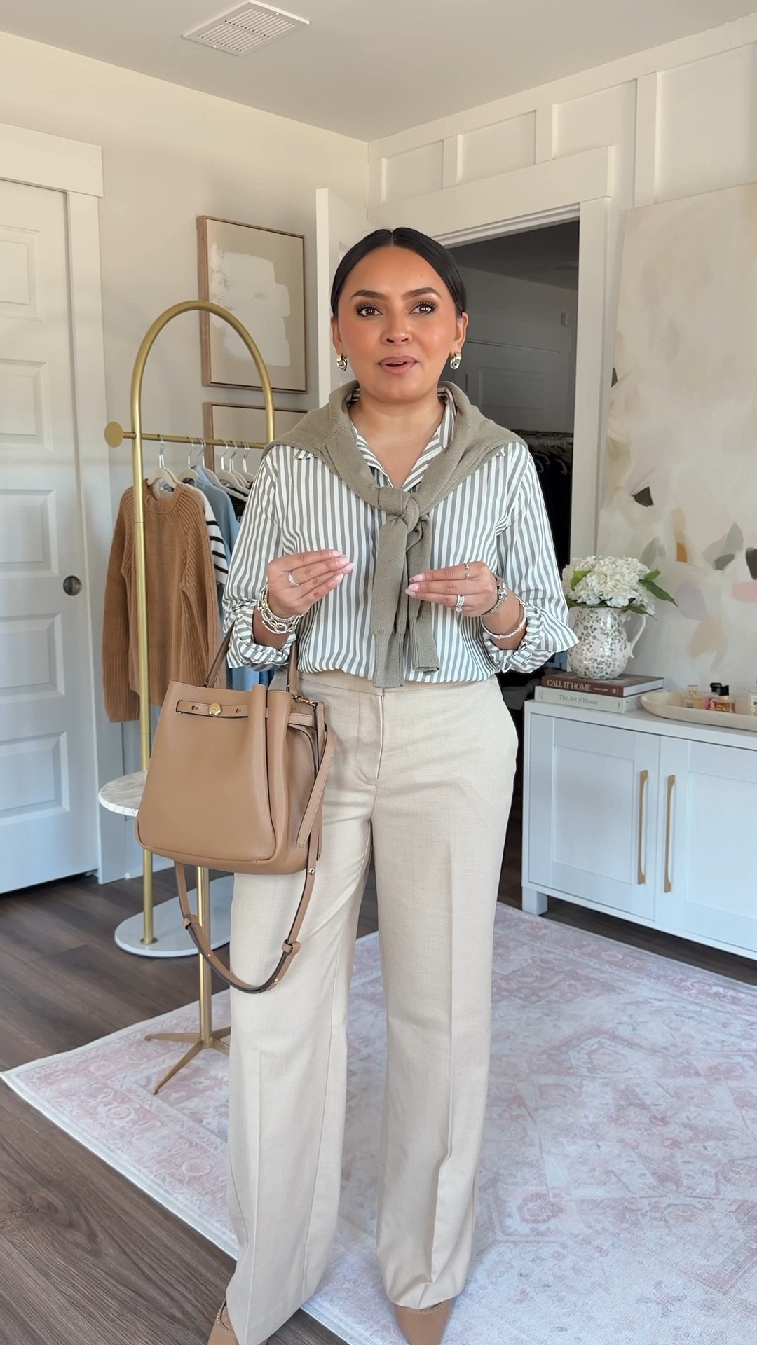 Moss green cardigan size xs petite TTS
Moss green button down size xxs regular TTS
Tan pants size 2 petite TTS
Medium brown tan heels size 5 TTS

#LTKWorkwear #LTKPetite #LTKSaleAlert