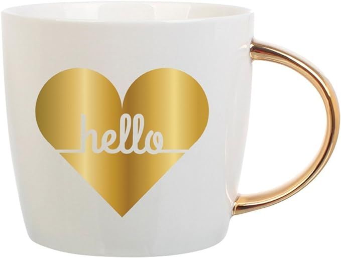 Slant Hello Gold Heart Mug | Amazon (US)