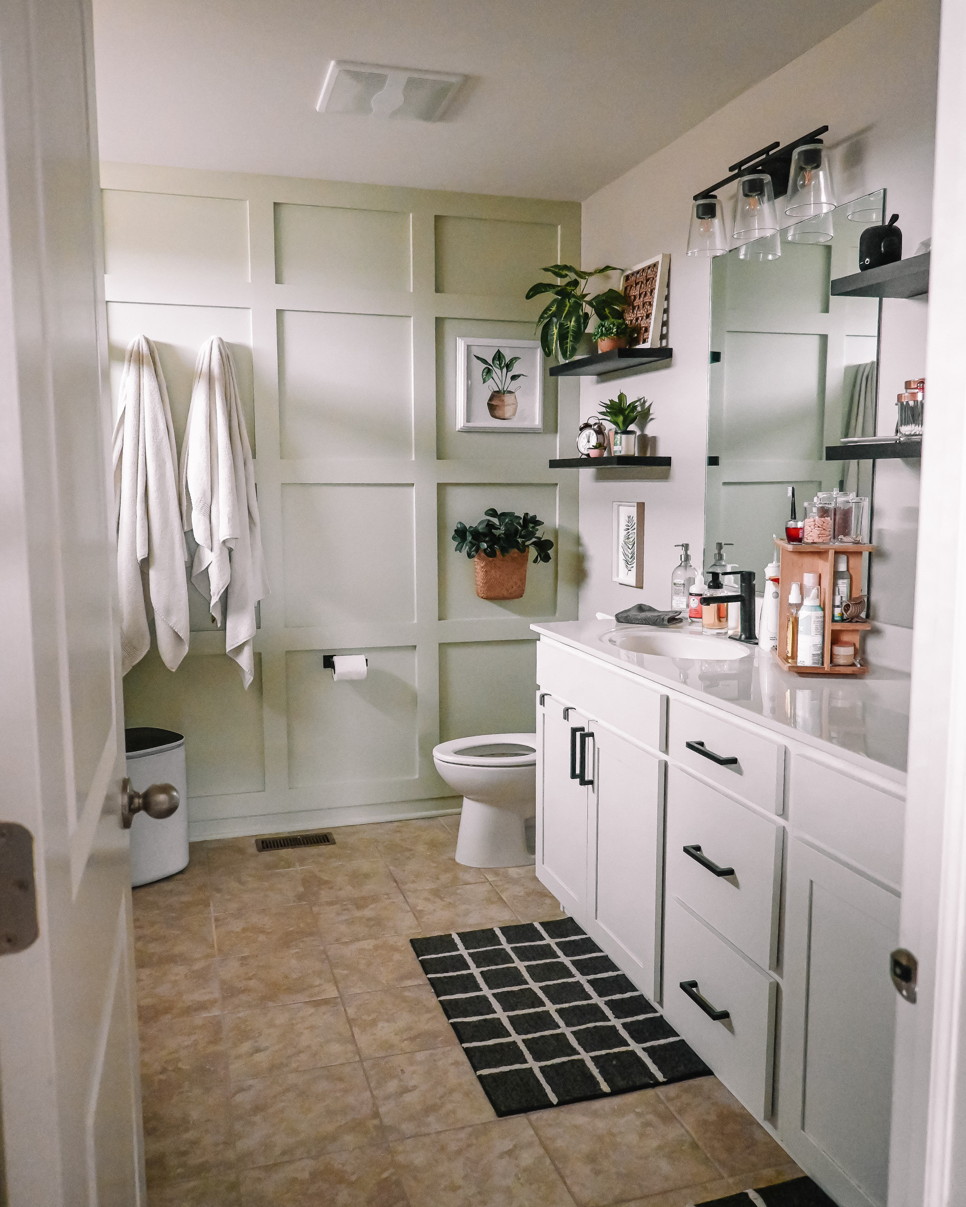 Modern bathroom upgrade. What a difference a simple accent wall and some Amazon finds can make! My towel warmer is an absolute must have especially with how cold it is. I use it year-round but especially now!!

#LTKFindsUnder50 #LTKHome