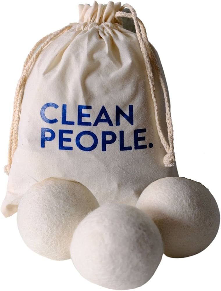 Clean People 100% New Zealand Wool Dryer Balls - 3 Pack - Organic Natural Wool for Laundry, Fabri... | Amazon (US)