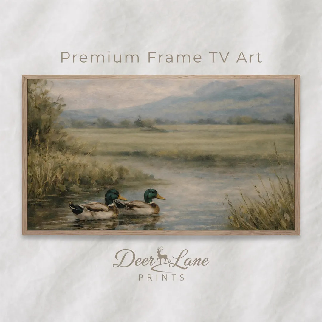 Vintage Mallard Ducks Frame TV Art, Country Duck Pond Oil Painting, Landscape TV Screensaver - Et... | Etsy (US)