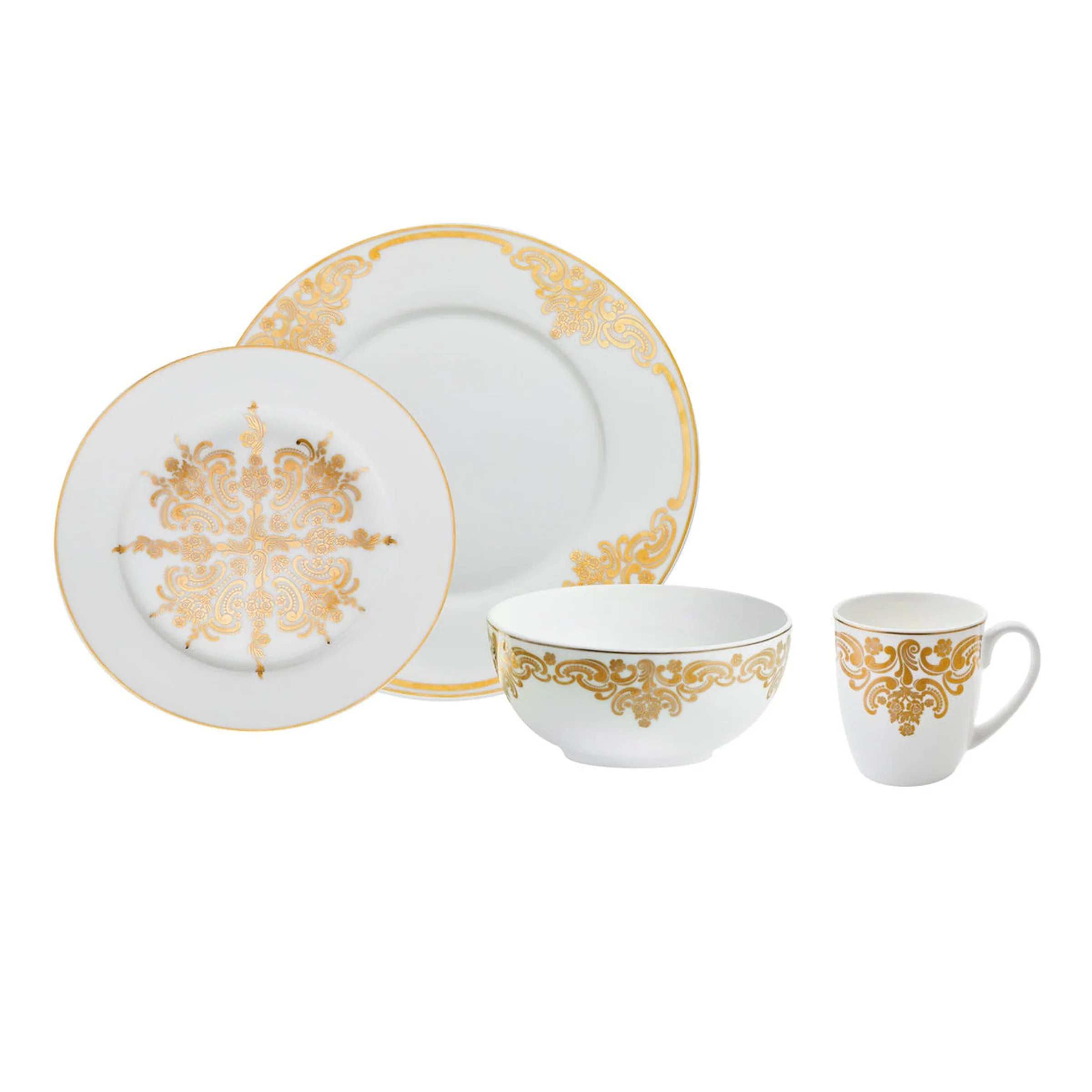 Godinger 20th Century Baroque Bone China 16-Piece Dinnerware Set | Sabavi Home