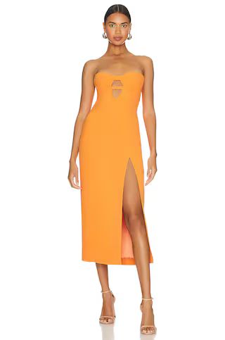 Bardot Brisa Midi Dress in Orange Fizz from Revolve.com | Revolve Clothing (Global)