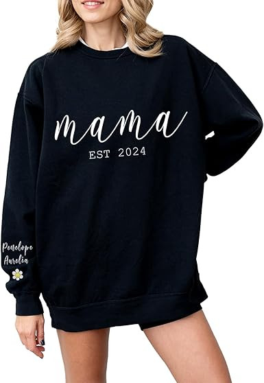 Personalized Mama Sweatshirt with Name Mom Gifts Mothers Day Christmas Birthday Gifts for Mom Swe... | Amazon (US)
