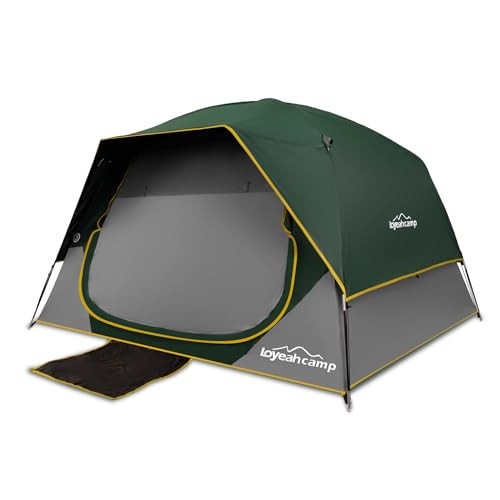 LOYEAHCAMP 4 Person Blackout Camping Tent, Easy Setup Waterproof Family Dome Tent for Camping with Rainfly, Portable Double Layer Large Family Tent for Outdoor Camping&Hiking | Amazon (US)