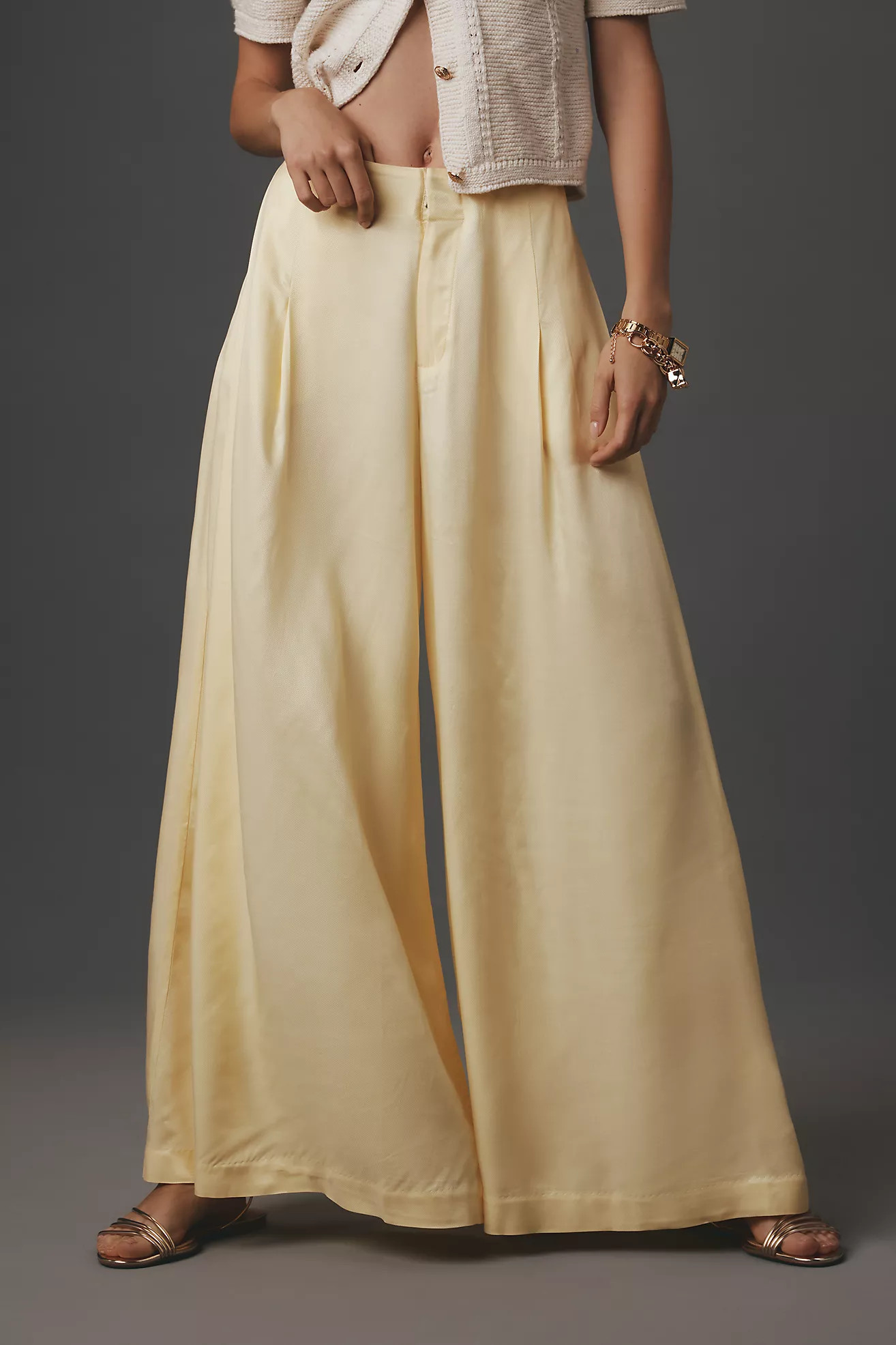 Maeve Silky A-Line Palazzo Pants | Anthropologie (US)