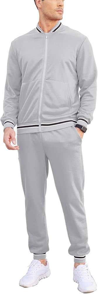 COOFANDY Men's Tracksuit 2 Piece Zip Up Sweatsuits Casual Athletic Jogging Suit Sets With Pockets | Amazon (US)
