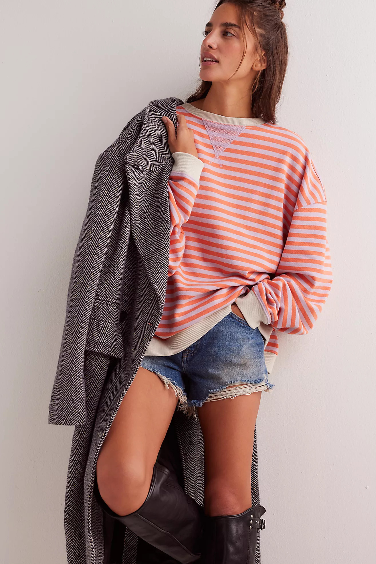 Classic Striped Oversized Crewneck | Free People (Global - UK&FR Excluded)