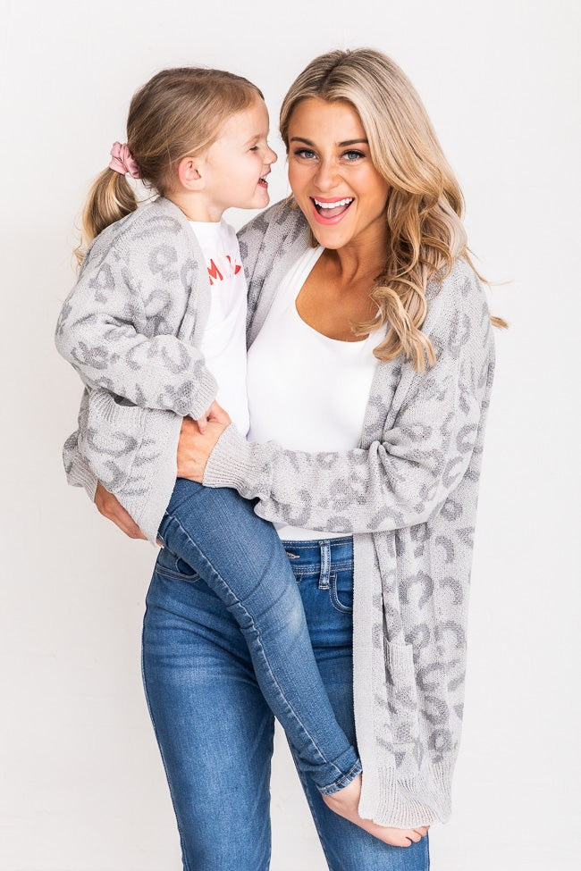 Make Time For Love Kids Grey Animal Print Cardigan | Pink Lily