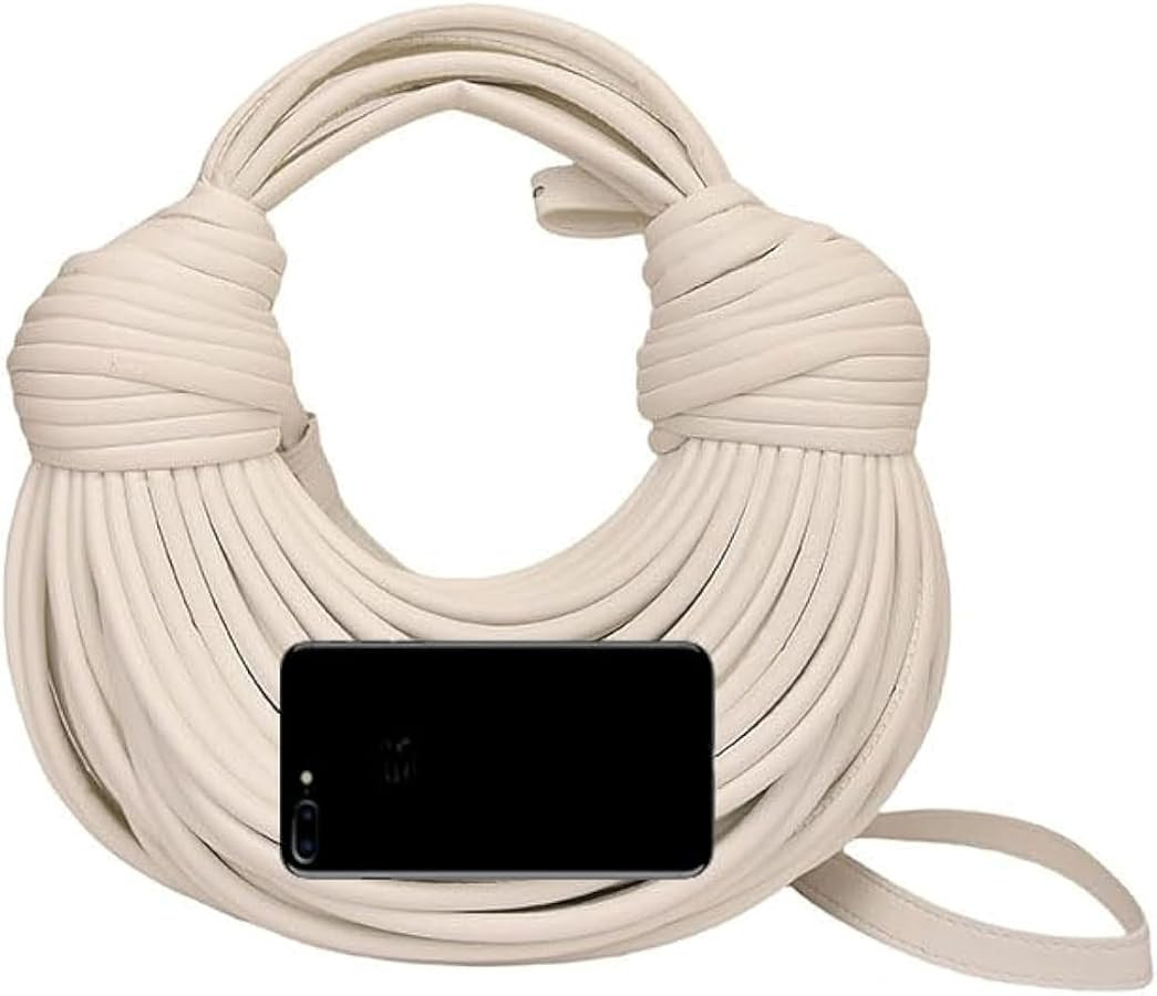 Hand-Woven Bread Women's Clutch Top Handle Satchel Shoulder Crossbody Creative Noodles Purses Und... | Amazon (US)