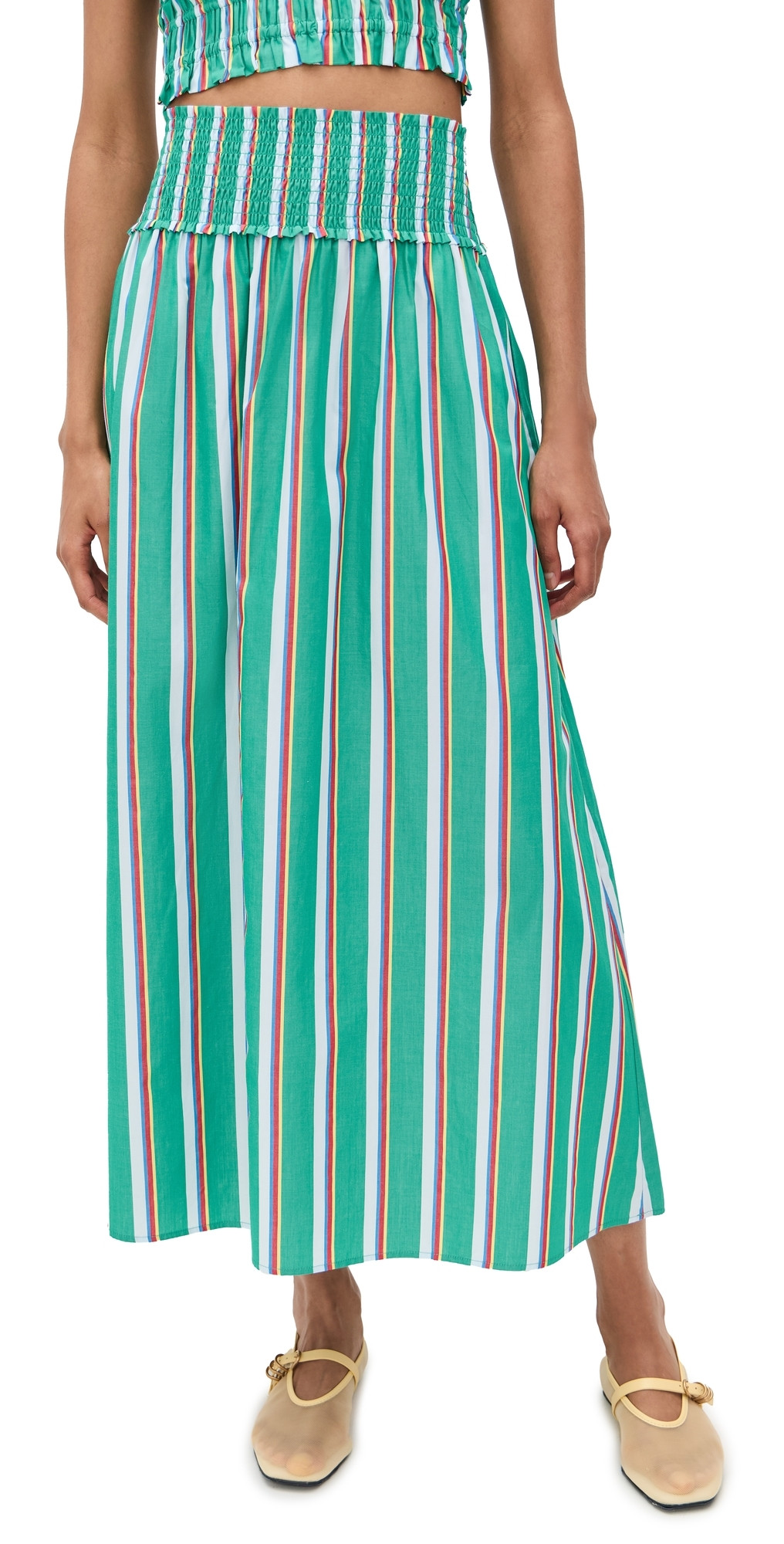 Hill House Home The Delphine Nap Skirt Sunset Stripe XL | Shopbop
