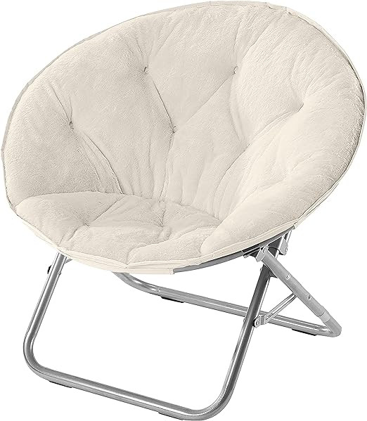 Urban Shop Faux Fur Saucer Chair, White | Amazon (US)