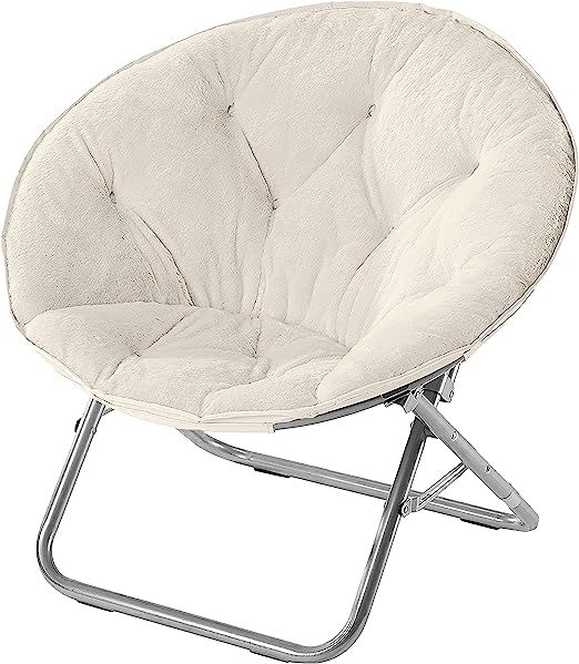 Urban Shop Faux Fur Saucer Chair, White | Amazon (US)