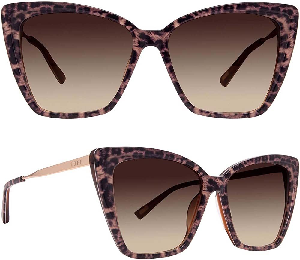 DIFF Eyewear Becky II Designer Cat Eye Sunglasses for Women 100% UVA/UVB, Leopard Tortoise + Brow... | Amazon (US)