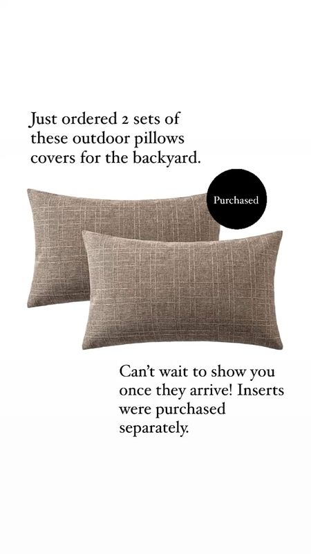 Just purchased 2 sets of these outdoor pillow covers. It’s the covers only so I’m also linking the waterproof outdoor inserts I bought. 👍🏻

#outdoor #pillows #outdoorfabric 

#LTKSeasonal #LTKsalealert #LTKhome