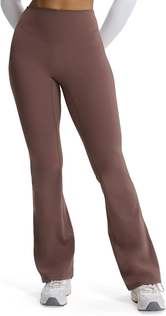 Aoxjox Flare Leggings for Women Metamorph Mid-Rise Hidden Scrunch Butt Lifting Wide Leg Yoga Pant... | Amazon (US)