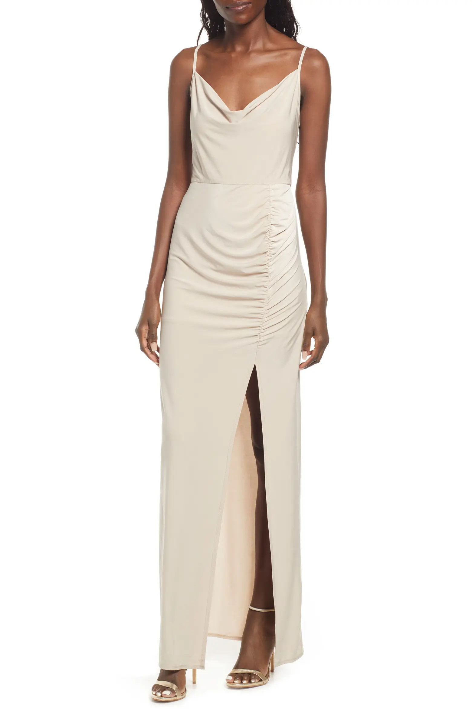 The Layla Ruched Cowl Neck Gown | Nordstrom