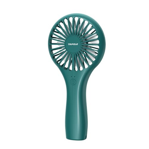 TriPole Mini Portable Handheld Fan - Personal Battery Operated, USB Rechargeable, Strong Wind, Small Electric Makeup Eyelash Fan for Stylish Women Kids Girls Travel Summer Retro Gifts, Dark Green | Amazon (US)