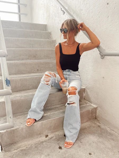 The 90s Called High Rise Distressed Denim | She Is Boutique