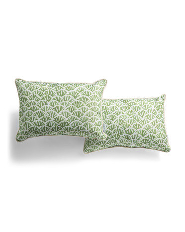 2pk 14x20 Rhodes Coral Scallop Indoor And Outdoor Pillows | Polyester | Marshalls