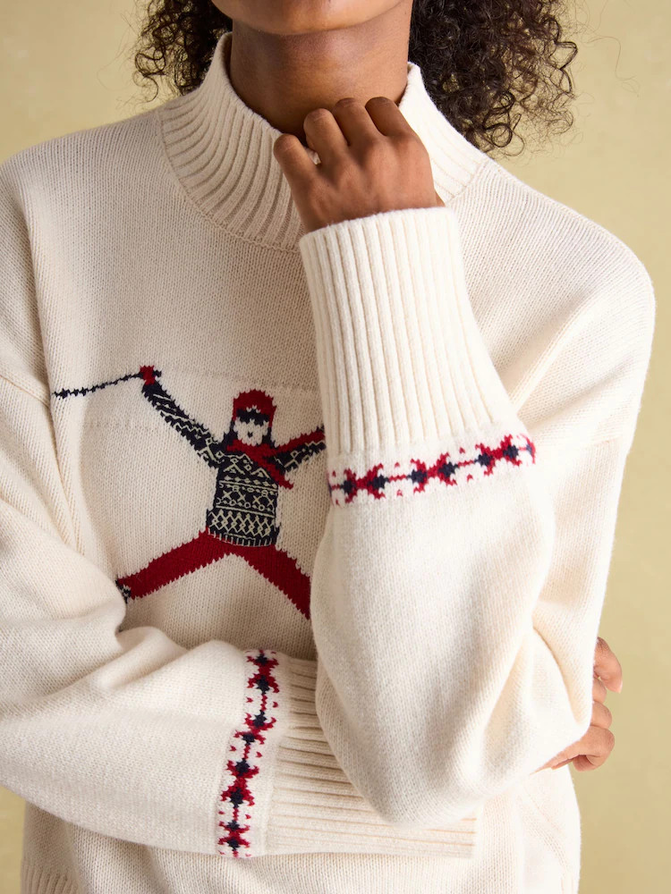 Buy Joules Abigail Cream High Neck Intarsia Ski Jumper from Next Australia | Next AU