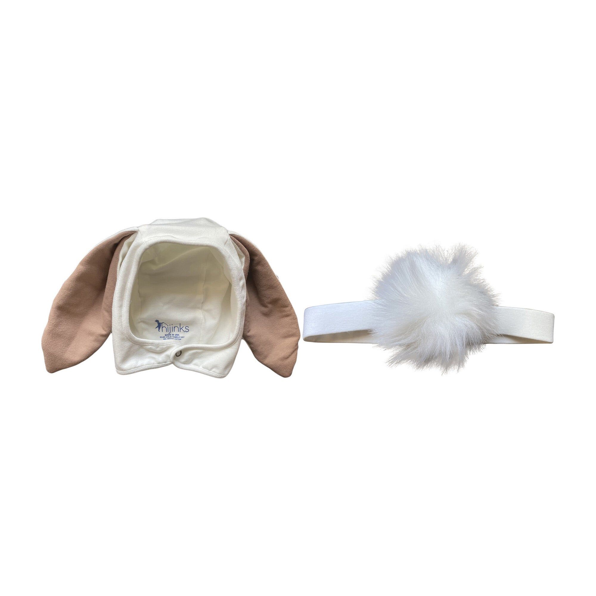 Organic Bunny Bonnet and Tail, Ivory | Maisonette