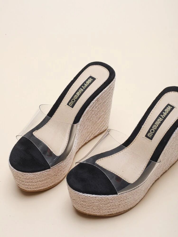 Clear Espadrille Mule Wedges | SHEIN