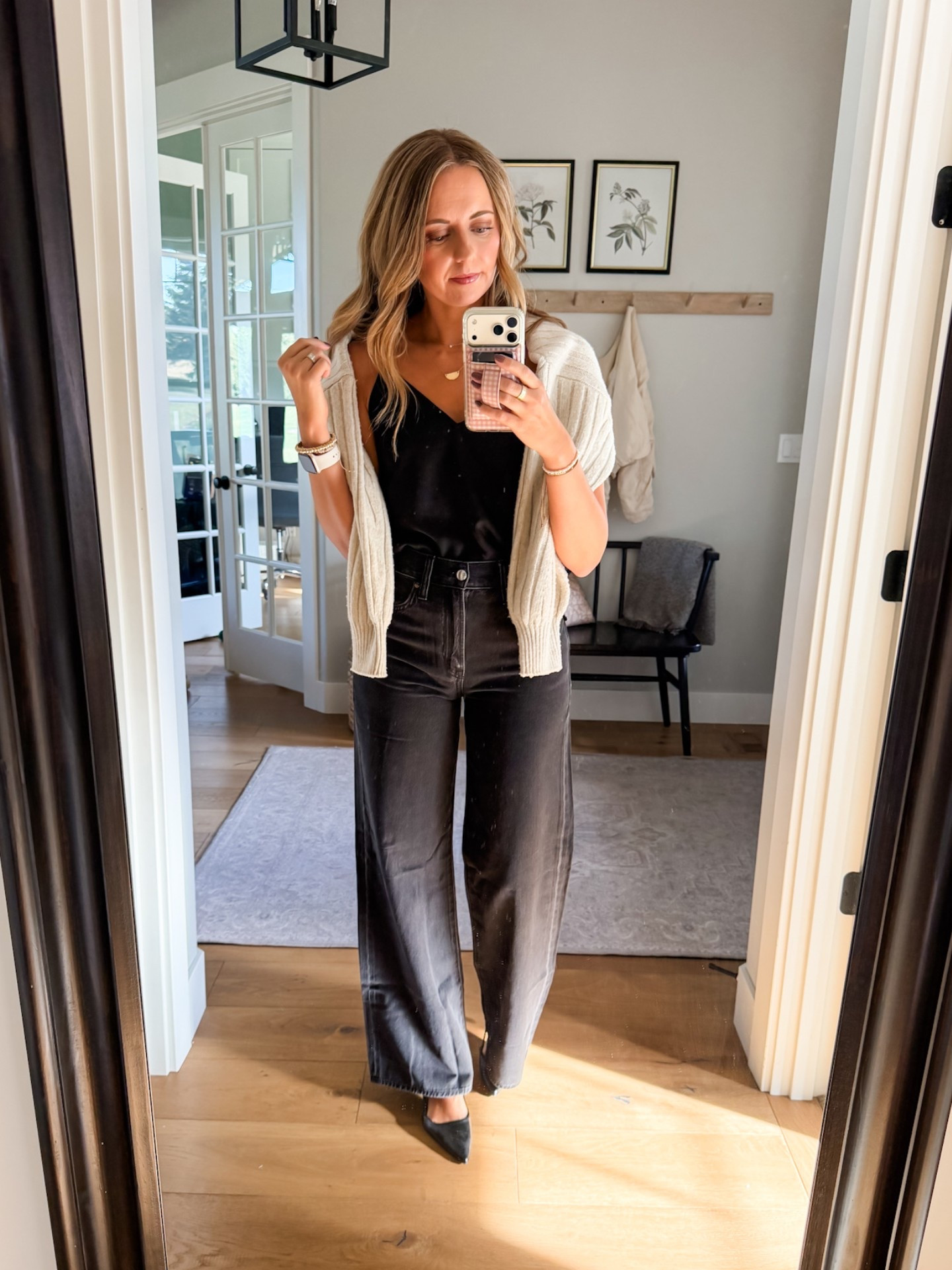 Fall date night outfit 🖤

These Madewell jeans are so worth the splurge and currently 25% off! A soft denim that feels structured and held in around the waist while being soft through the legs. So they hang so nice and look very flattering for a wide leg jean! *If in between sizes go down in the black or denim color. Brown runs smaller.

#LTKootd #LTKSaleAlert #LTKOver40
