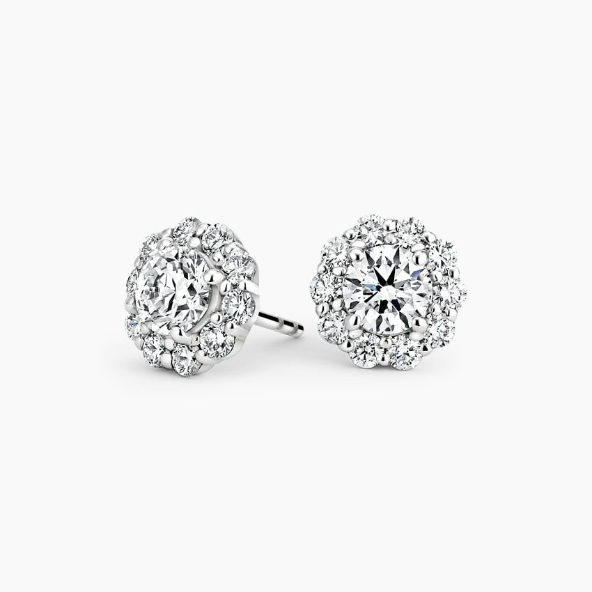 18K White Gold Lotus Flower Diamond Earrings (1/2 ct. tw.) | Brilliant Earth