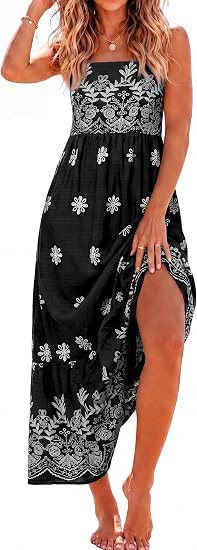 BerryGo Womens Summer Boho Maxi Dress 2026 Casual Empire Waist Spaghetti Strap Floral Beach Sundr... | Amazon (US)