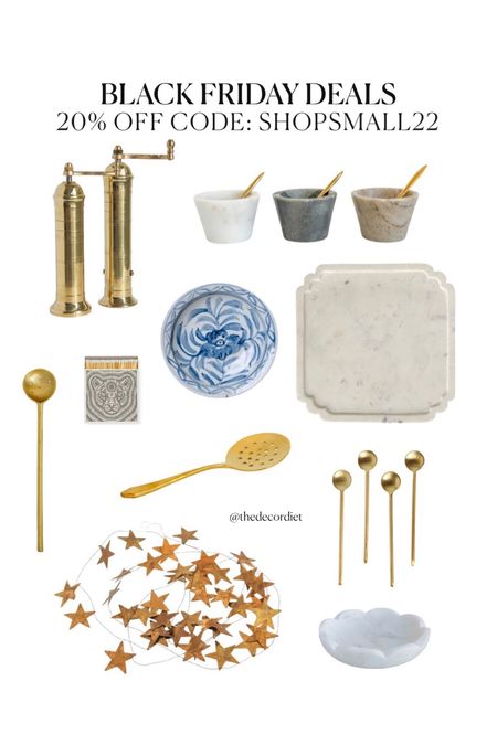 Black Friday sale!! 20% OFF CODE: SHOPSMALL22 | ORDERS $150+ SHIP FREE

Brass pepper mill, gold pepper mill, brass spice mills, gold salt mill, marble tray, blue and white decor, neutral decor, kitchen accessories home decor deals gold spoons 

#LTKhome #LTKunder50 #LTKsalealert