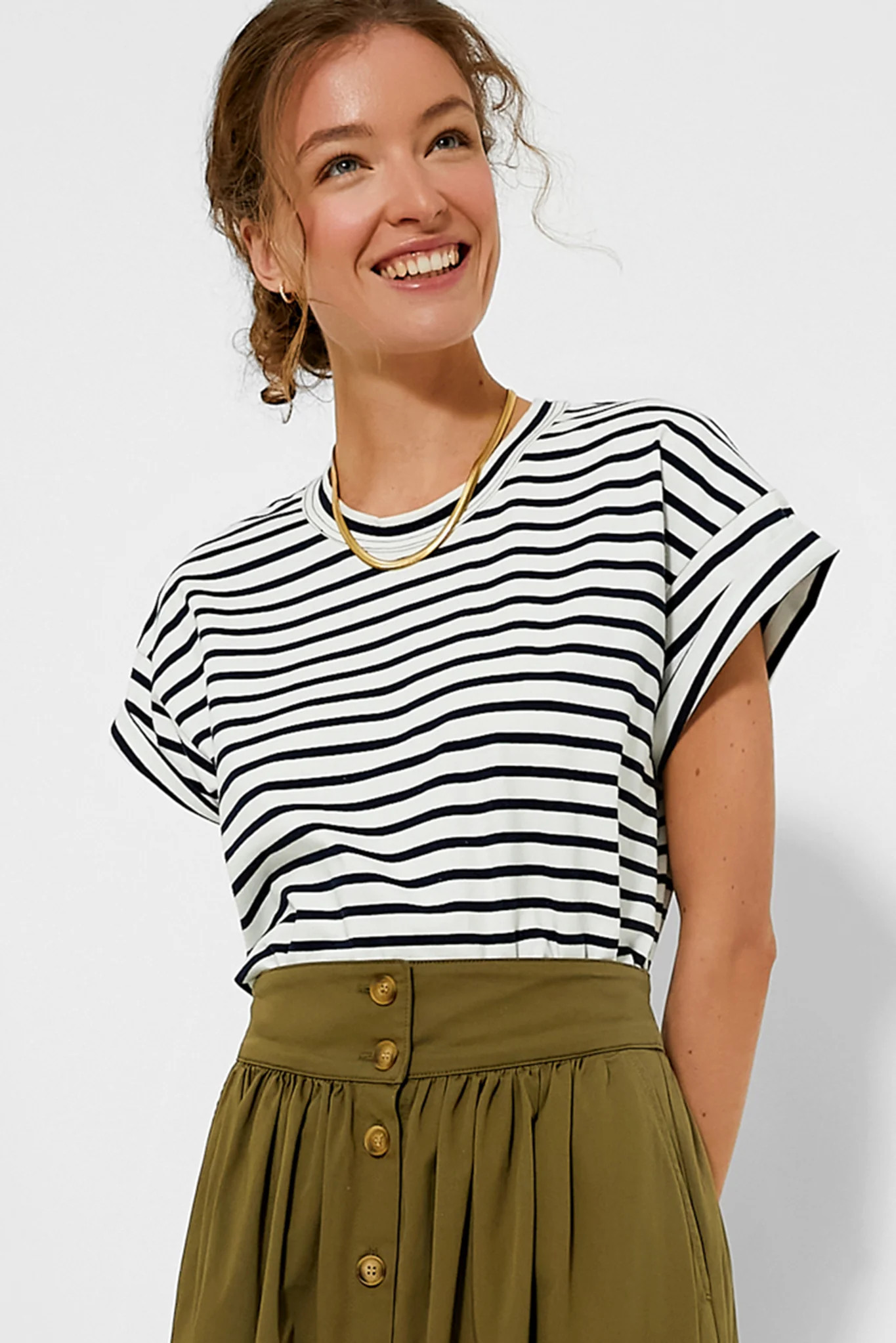 Blue Striped Presley Boyfriend Tee | Tuckernuck (US)