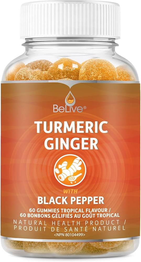 BeLive Turmeric Curcumin with Black Pepper & Ginger - 60 Gummies I Turmeric and Ginger Supplement... | Amazon (CA)