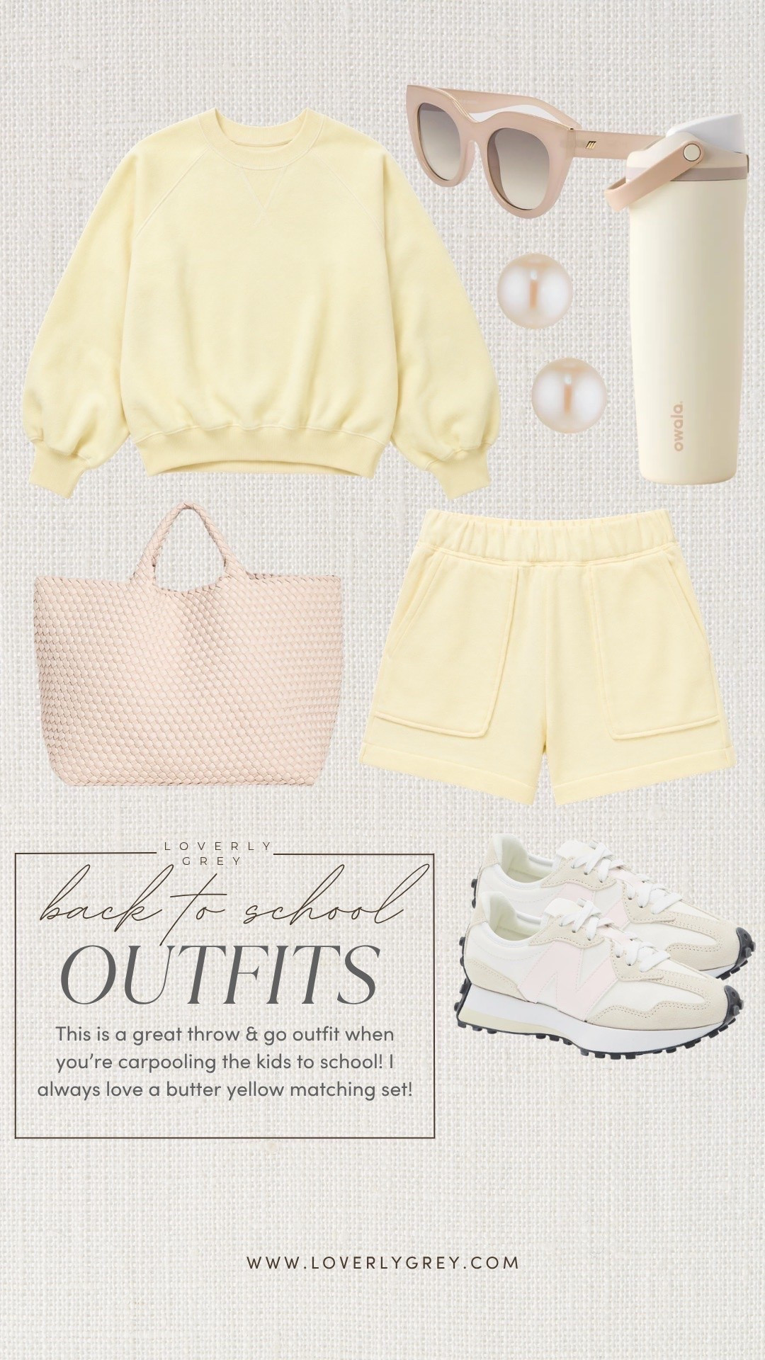 Whether you’re a student or a mom, this look is for you! Perfect to wear on campus or as an everyday look when dropping off the kids and still wanting to look put together!

Loverly grey, back to school looks, travel outfit, butter yellow matching set, everyday casual loungewear, matching shorts pullover set

#LTKSeasonal #LTKTravel