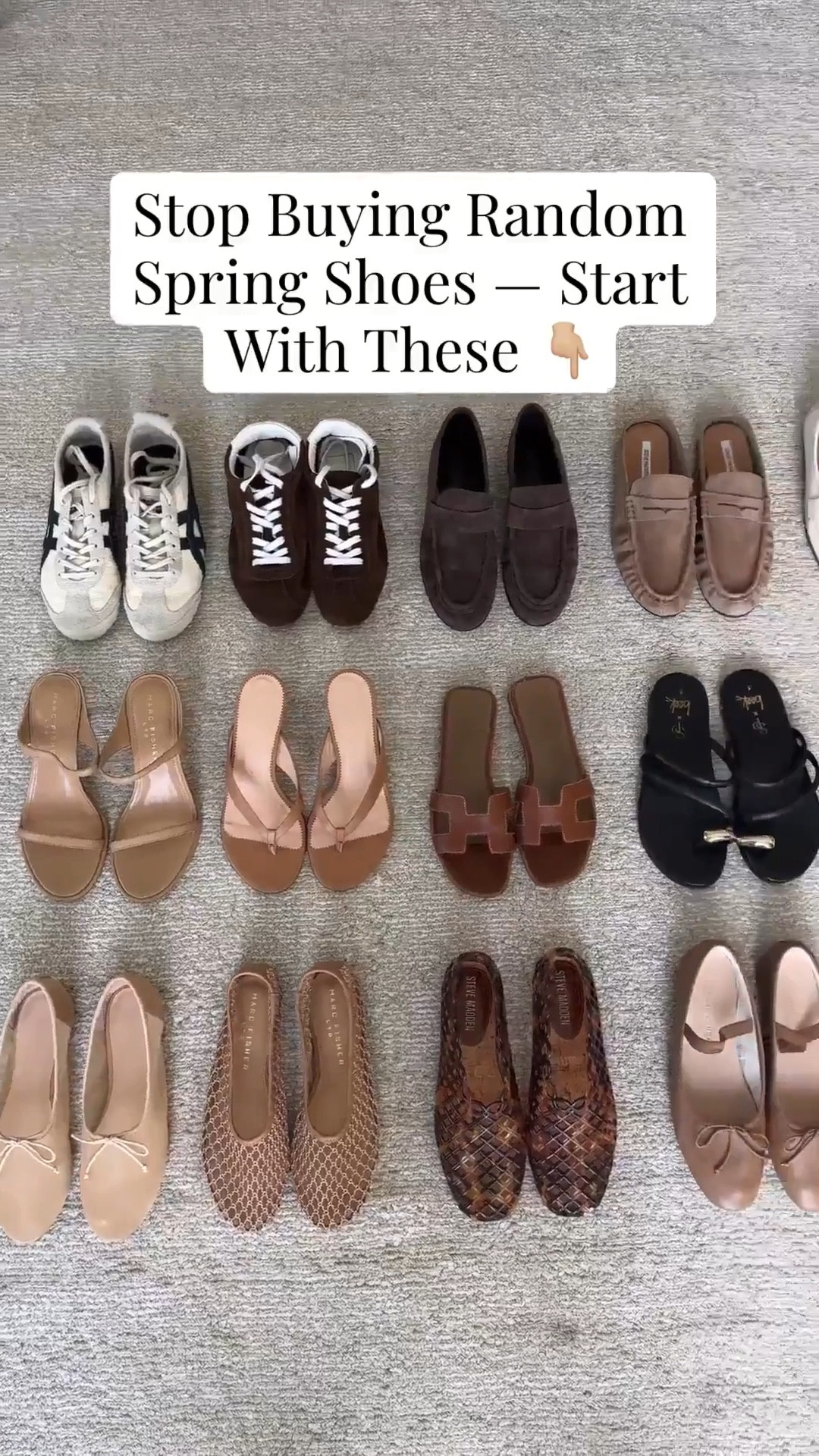 Spring shoe roundup. You should have a mix of:

Ballet flats
Loafers
Simple heeled sandals
Simple flat sandals
Minimal sneakers 
Flats - jelly, mesh, woven, netted  

Spring style, spring shoes, sandals, sneakers 



#LTKSeasonal #LTKmomlife #LTKPetite