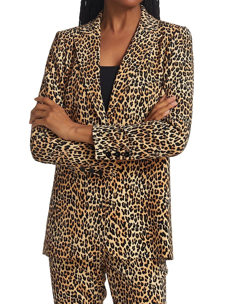 Alice + Olivia Women's Breann Leopard Stretch Blazer - Spotted Leopard Dark Tan Black - Size 0 | Saks Fifth Avenue OFF 5TH