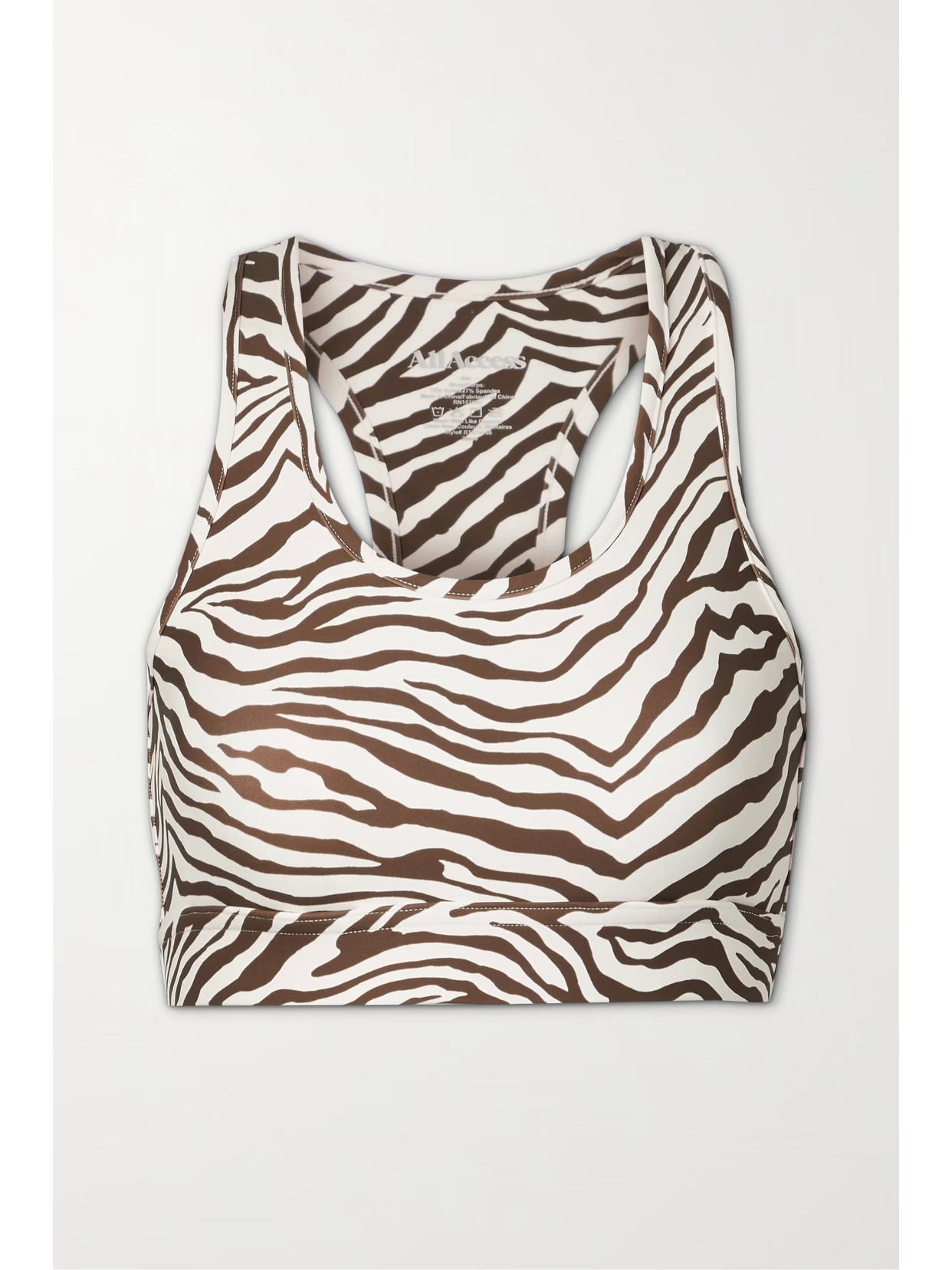 All Access - Front Row Zebra-print Stretch Sports Bra - Animal print | NET-A-PORTER (US)