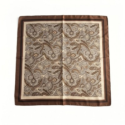 Cherie Code 27.5" Paisley Square Scarf - Blue & White Silk-Feel Fashion Accessory - 1-Pack | Target