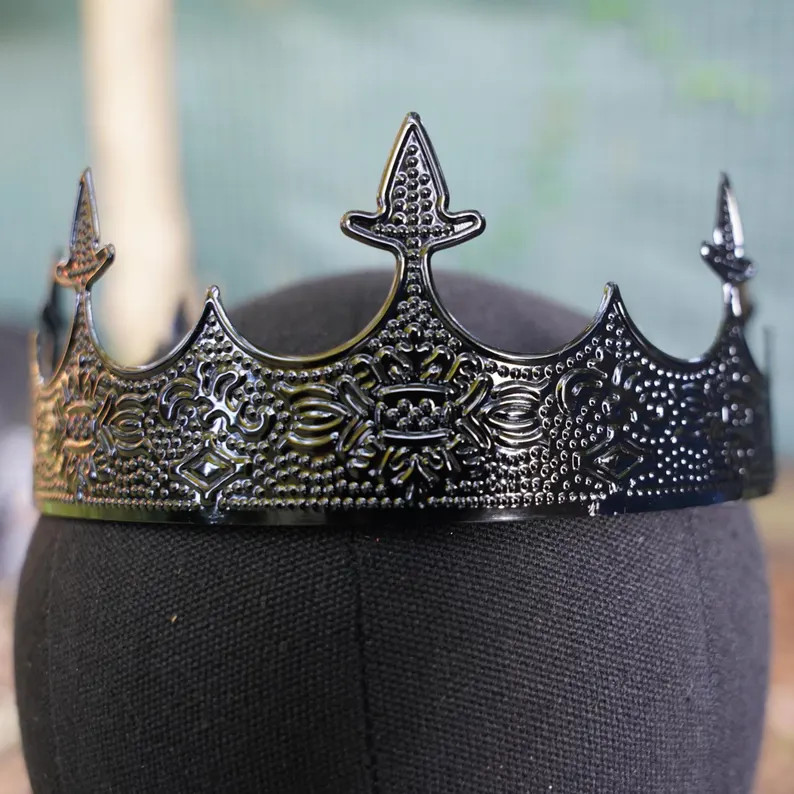 Large Adjustable Crown King Men Baroque Dark Birthday Wedding Gift Diadem Unisex Women Copper Rou... | Etsy (US)