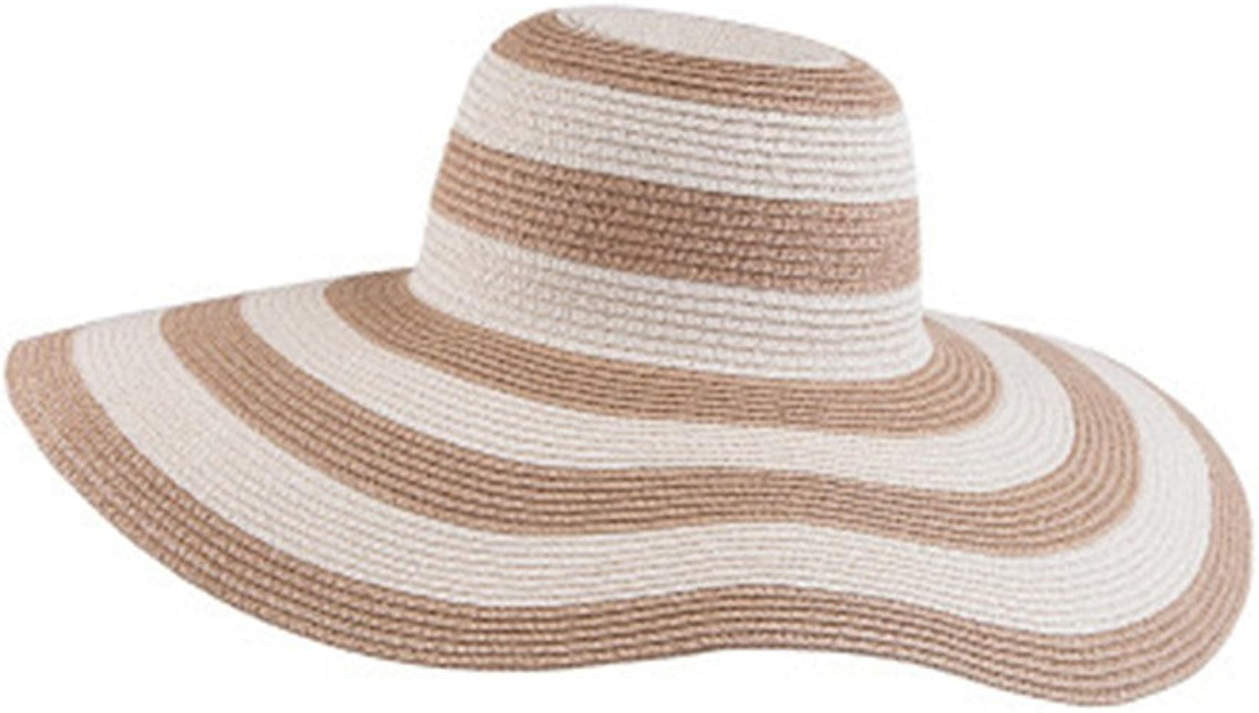 Women Sun Straw Hat, Floppy Wide Brim Summer Beach Hat UPF 50 UV Protection Caps Foldable Quickly... | Amazon (US)